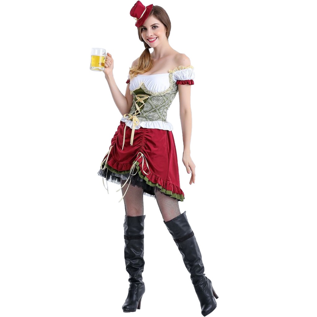 Trang Phục Hóa Trang Halloween Nữ Phục Vụ Bia Truyền Thống Đức