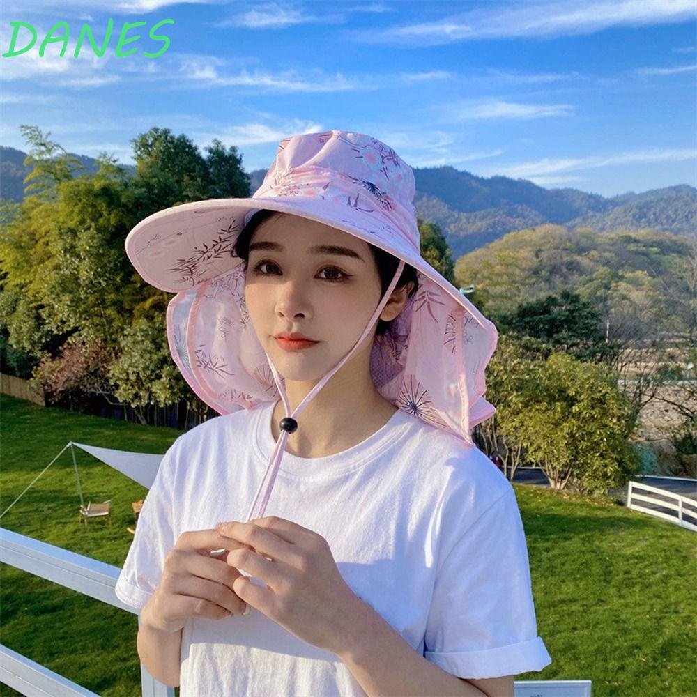 Mũ Chống Nắng Mùa Hè Kèm Khẩu Trang Vành Rộng Chống Tia UV Bảo Vệ Mặt Và Cổ