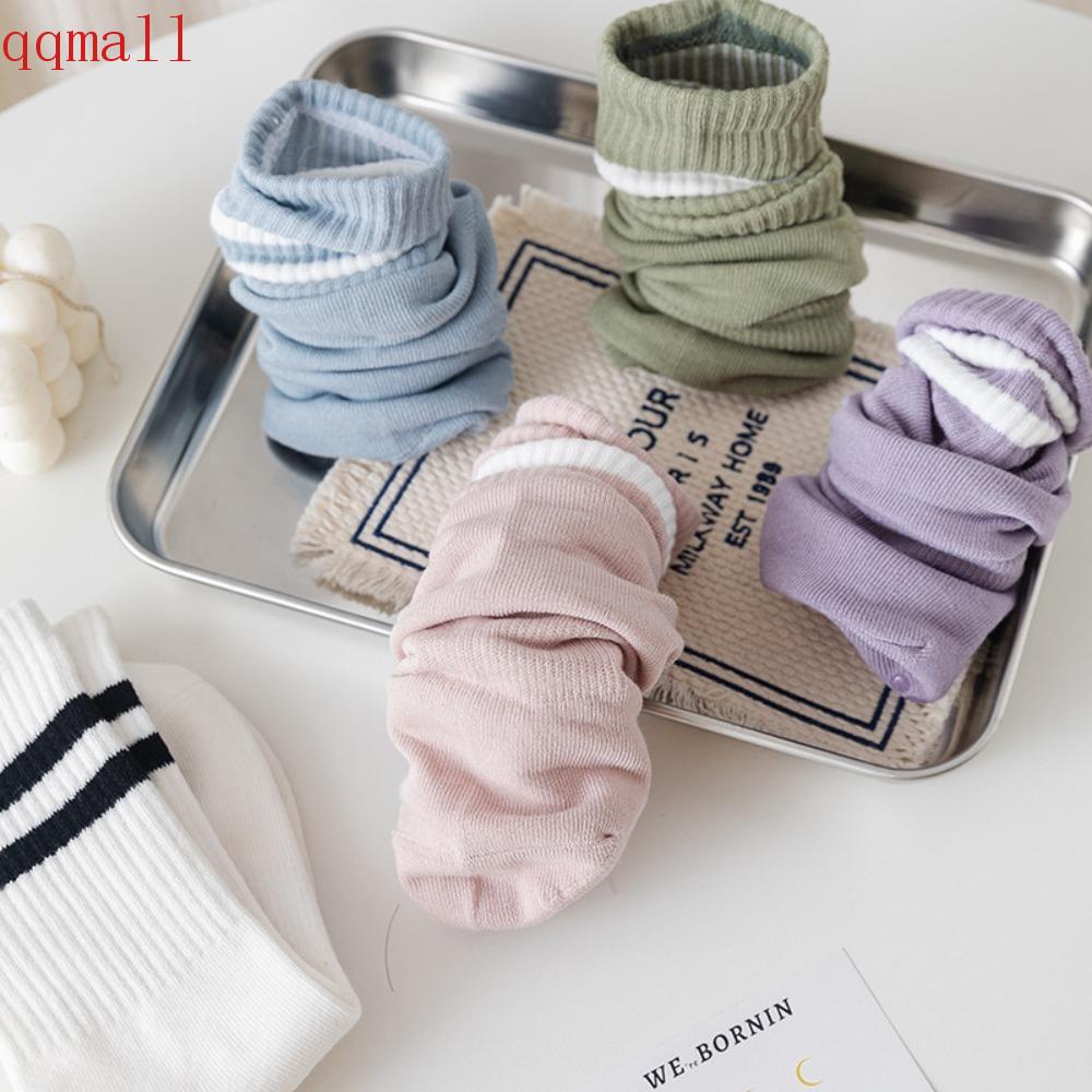 Vớ Ống Lửng Mềm Mại Chống Trượt Giữ Ấm Họa Tiết Kẻ Sọc Cho Nữ