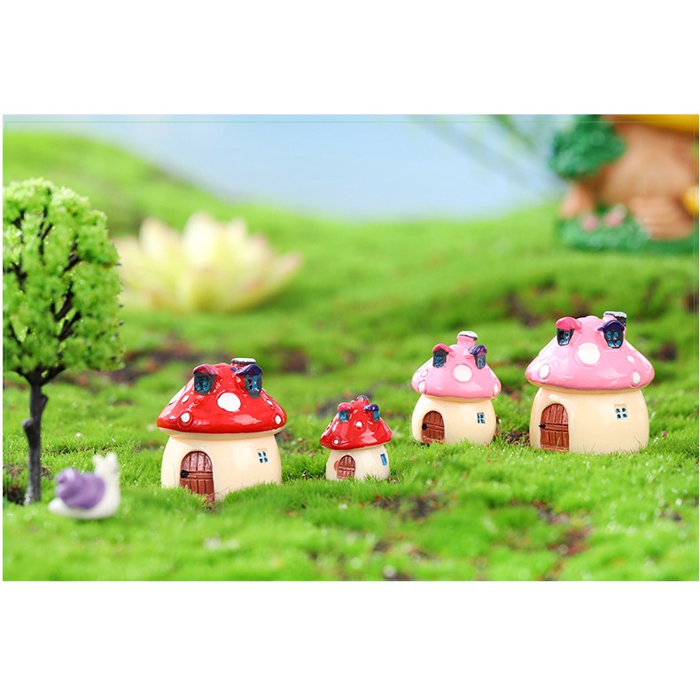 ​​​​​​​​Mô Hình Tiểu Cảnh "Ngôi Nhà Nấm mini Dễ thương Mini" Trang Trí Sen Đá, Sân Vườn/ Chậu Cây, DYI, Terrarium