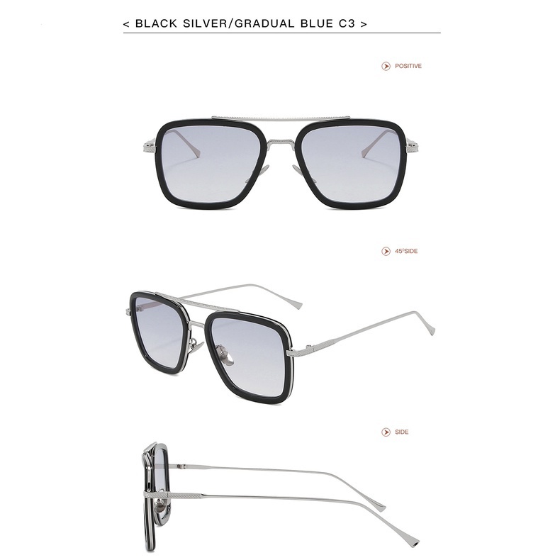 Kính Mát Gọng Vuông Kim Loại Chống Tia UV400 Phong Cách Cổ Điển Sang Trọng Dành Cho Nam