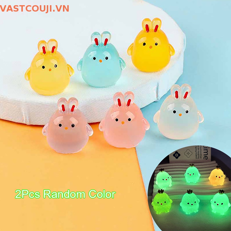 Set 2 Thỏ Dạ Quang Trang Trí Tiểu Cảnh