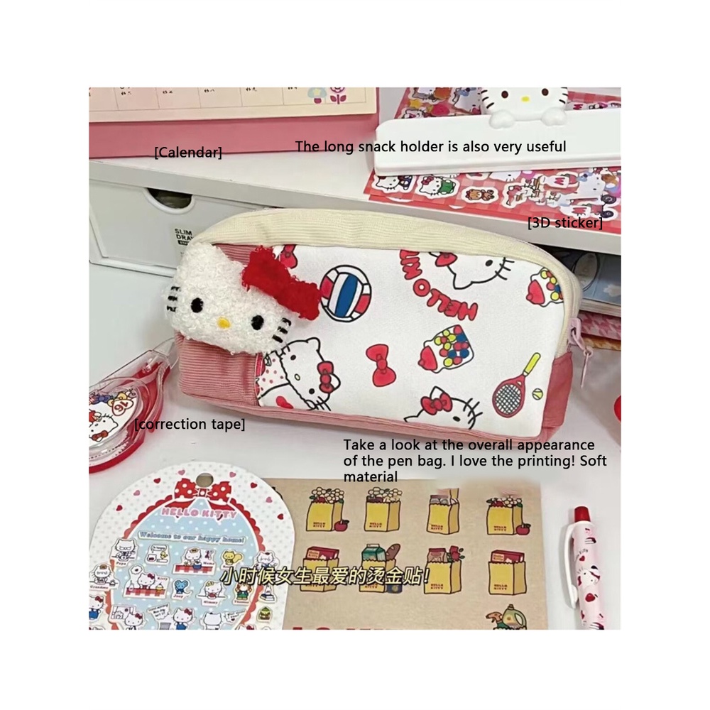 Ღ Hộp Đựng Sanrio Hộp Đựng In Hình Hellokitty Dung Tích Lớn Bút Chì Hoạt Hình Hộp Văn Phòng Phẩm Túi Bảo Quản Ví Đựng Tiền Xu
