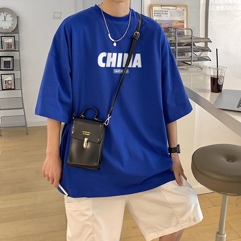 Áo Thun Tay Ngắn Dáng Rộng Chất Lụa Thời Trang Mùa Hè 2022 Cho Nam