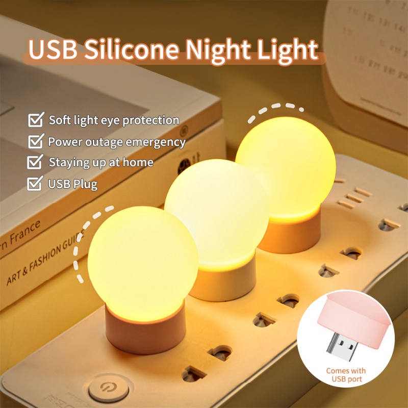 Đèn Đọc Sách Mini 3D Bằng Silicone Kèm Cáp USB Tiện Dụng