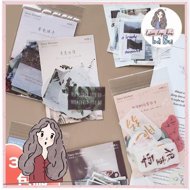 Set 40 pcs stickers về cuộc sống