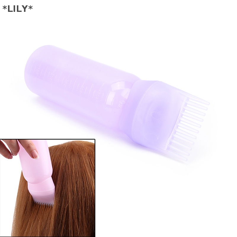 LILY 120ml Thuốc nhuộm tóc chai Applicator Lược pha chế salon tóc màu nhuộm uuu