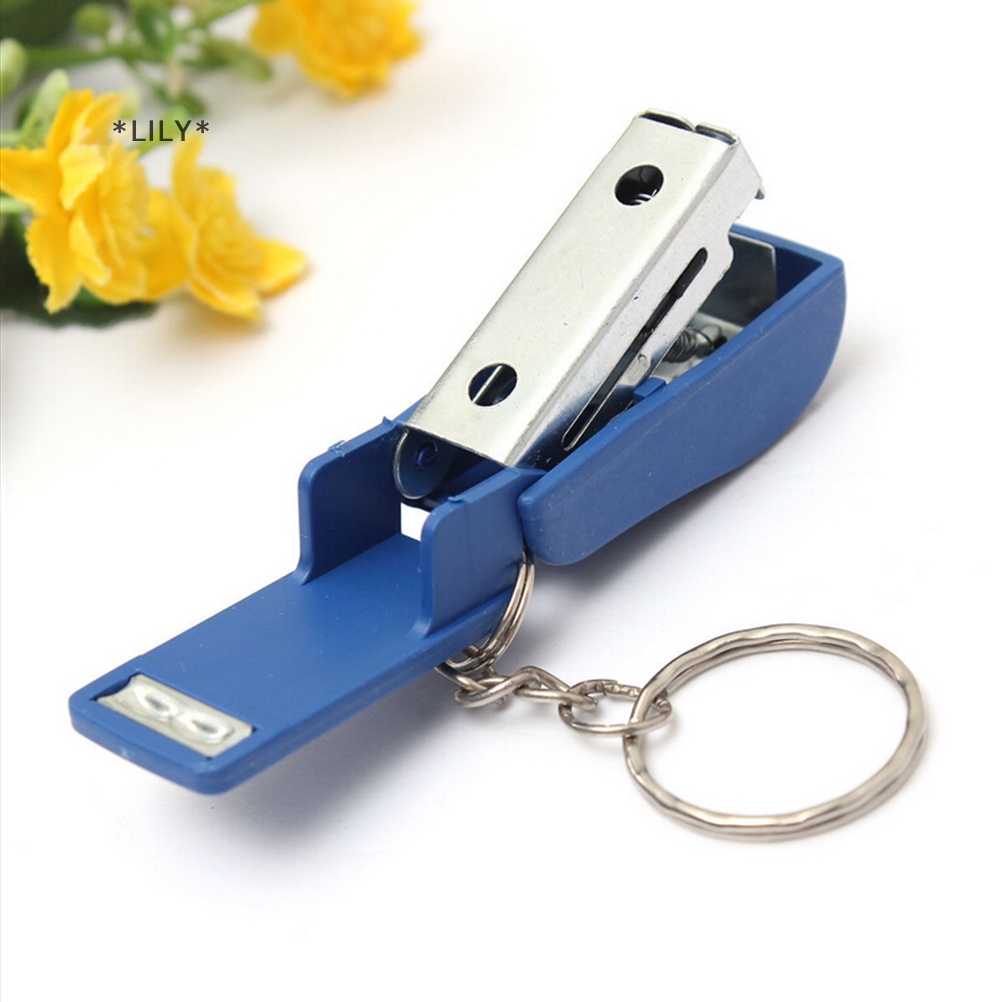 LILY Xách tay Keychain mini dễ thương Stapler cho văn phòng nhà trường giấy bookbinding GIF uuu