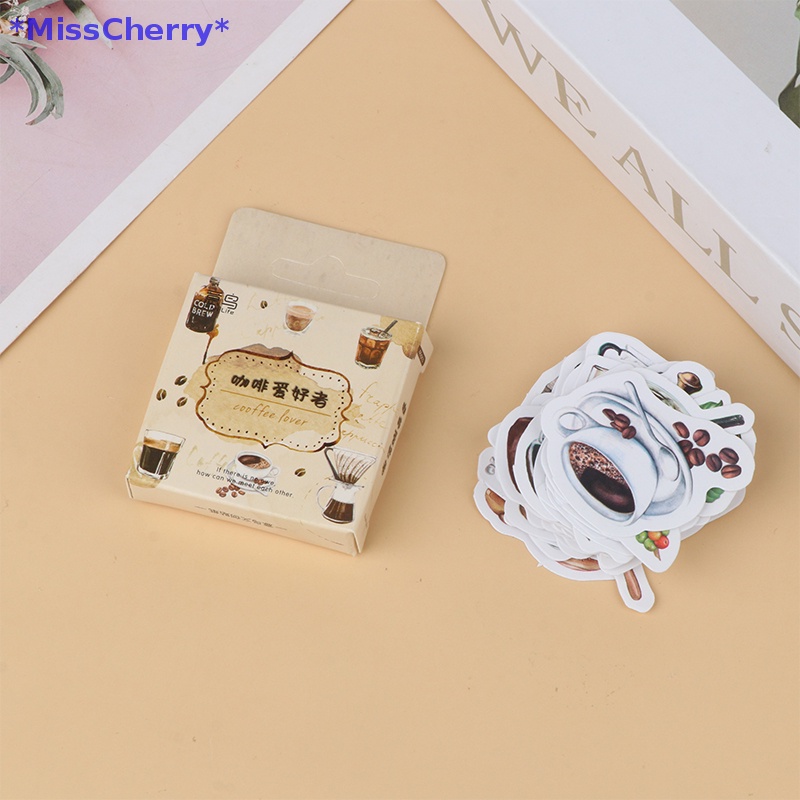 Hộp 46 Miếng Dán Chủ Đề Cà Phê Cổ Điển Trang Trí Điện Thoại / Sổ Tay / Sổ Ghi Kế Hoạch Mới