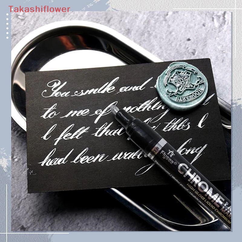 (Takashiflower) Bút Lông Vẽ Màu Bạc Tráng Gương Chống Tia UV Thủ Công