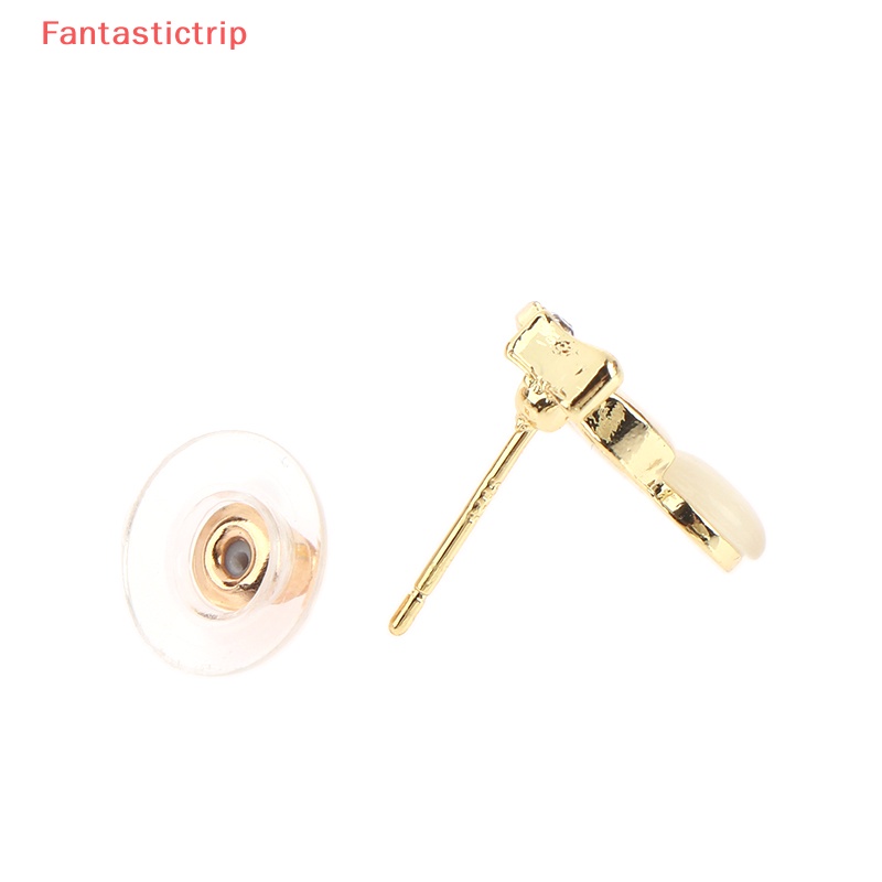 [Fantastictrip] Bông Tai S925 Hình Nơ Đen Đính Pha Lê Thời Trang Mới