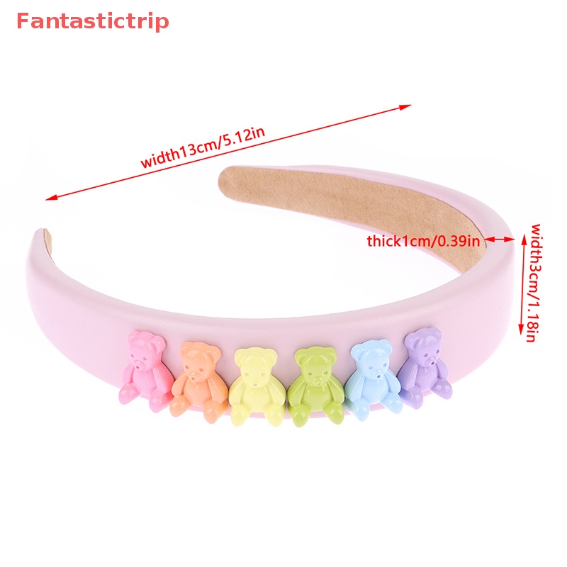 Băng Đô Cài Tóc Bằng Xốp Màu Kẹo Hình Gấu Dễ Thương Cho Bạn Gái