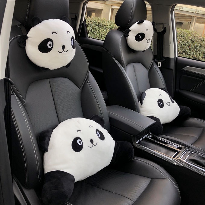 Gối Tựa Đầu Hình Gấu Trúc / Trứng / Gấu Trúc Dễ Thương Cho Xe Hơi