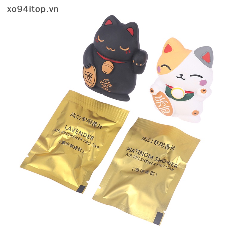 Xoitop Mèo May Mắn Khuếch Tán Hương Thơm Gắn Điều Hòa Xe Hơi Bằng Nhựa Resin Nghệ Thuật