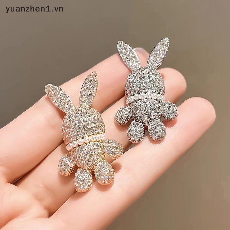 Ghim Cài Áo Hình Thỏ Đính Ngọc Trai Nhân Tạo Thời Trang