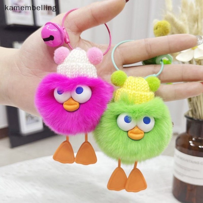 Kamembelling Móc Chìa Khóa Mini Hình Vịt / Thỏ Bằng Lông Dễ Thương Dùng Làm Quà Tặng Sinh Nhật Cho Bạn Gái