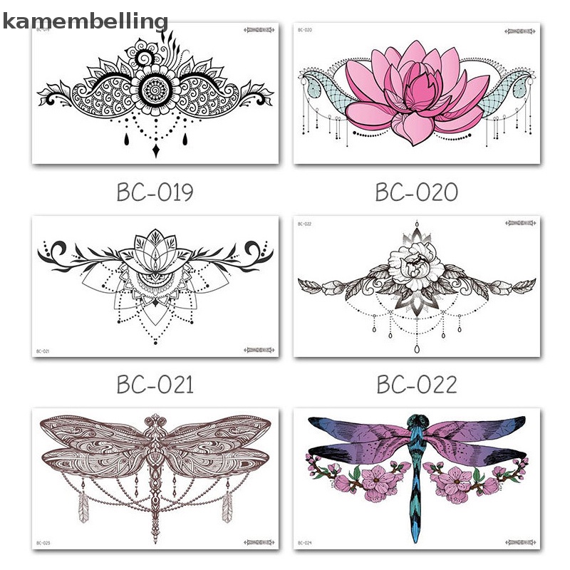Hình Xăm Dán Tạm Thời kamembelling Màu Đen Chống Thấm Nước Trang Trí Cơ Thể