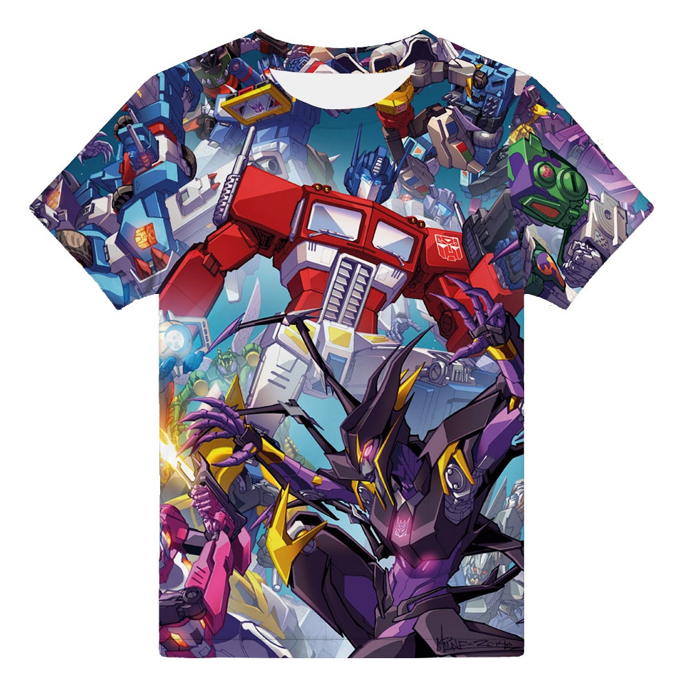 Boy t-shirt cool transformers bumblebee và optimus prime 3d printed baby top short sleeve crewneck student t-shirt