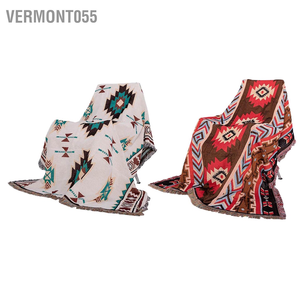 Vermont055 Khăn Trải Bàn Cắm Trại Phong Cách Dân Tộc Cotton Mềm Mại Họa Tiết Retro Thân Thiện Với Làn Da Dã Ngoại Cho Lều Du Lịch Ngoài Trời