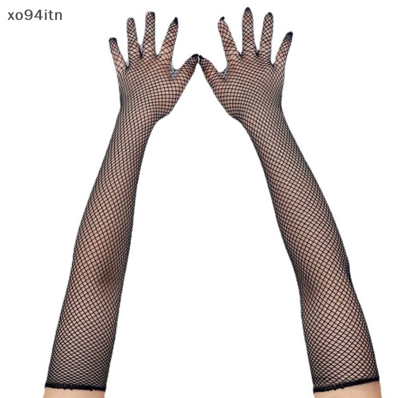 Găng Tay Lưới Hở Ngón Hóa Trang Màu Trắng Đen Đỏ