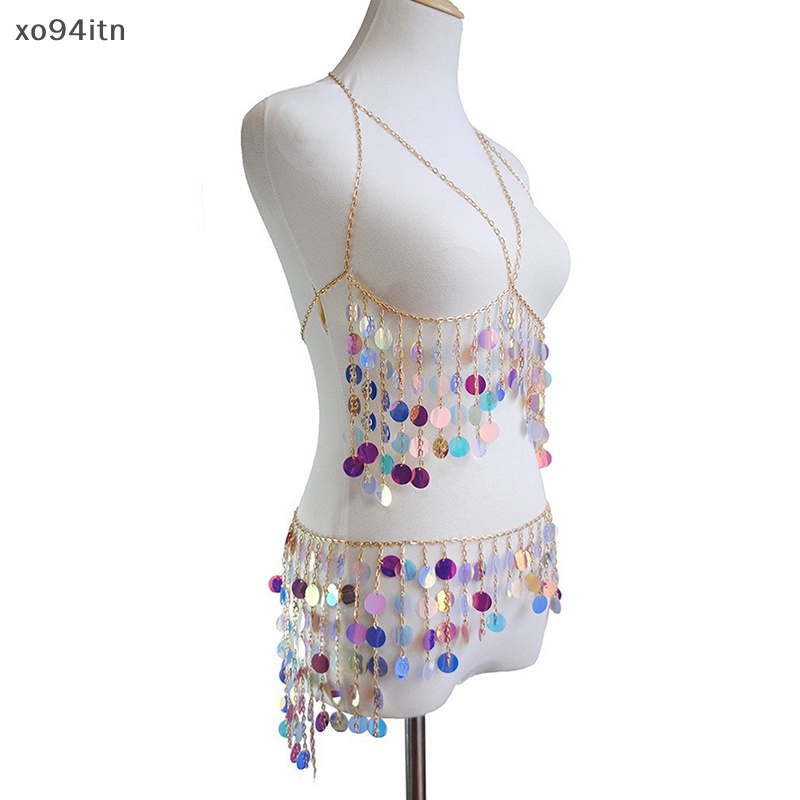 Dây Xích Đeo Hông Nhiều Lớp Đính Kim Sa Tua Rua Thời Trang Gợi Cảm Cho Nữ y2k