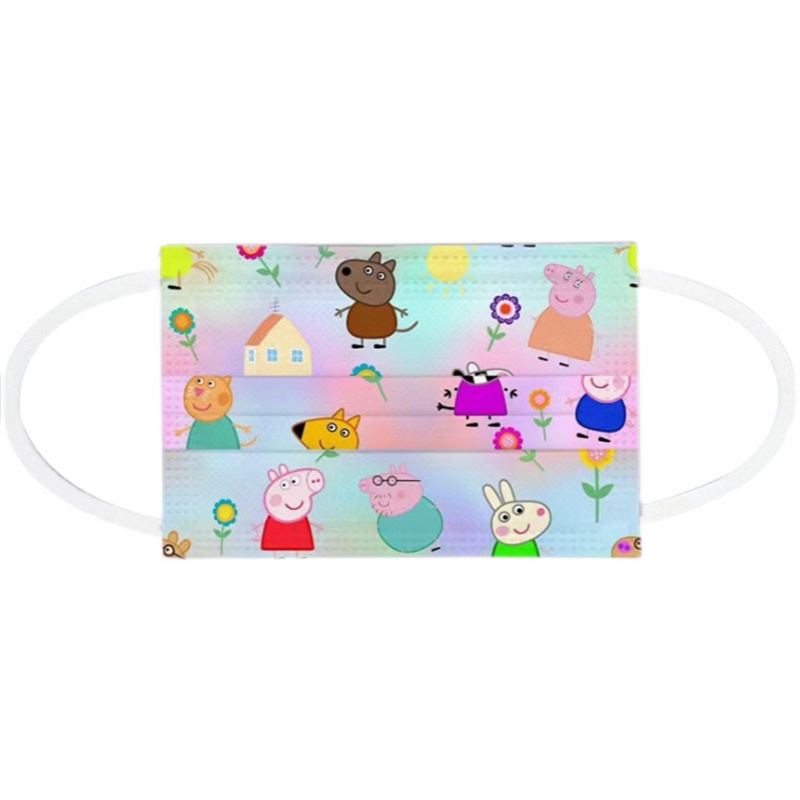 Khẩu Trang In Hoạt Hình Peppa Piglet Dùng Một Lần Thoáng Khí Dành Cho Trẻ Em