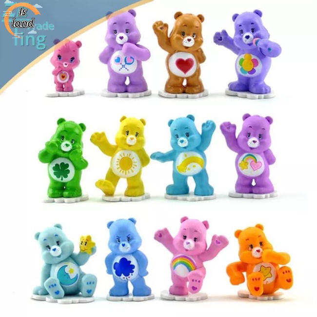 Bộ 12 Mô Hình Gấu Nhiều Màu Sắc Dùng Trang Trí Bánh Kem Sinh Nhật Cho Bé