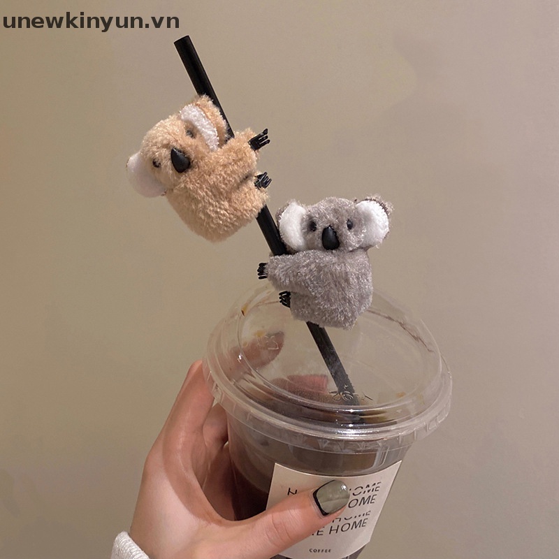 Set 2 Kẹp Tóc Hình Gấu Koala 3D Bằng Lông Nhung Dễ Thương Xinh Xắn