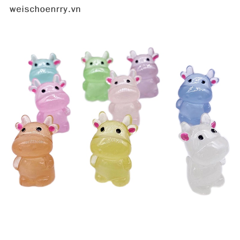 Set 2 Tượng Bò Sáp Phản Quang Dùng Trang Trí Tiểu Cảnh