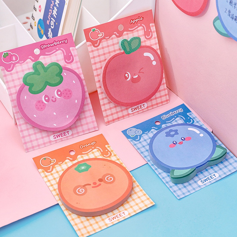 Set 30 Tờ Giấy Dán Ghi Chú Họa Tiết Trái Cây Hoạt Hình Dễ Thương