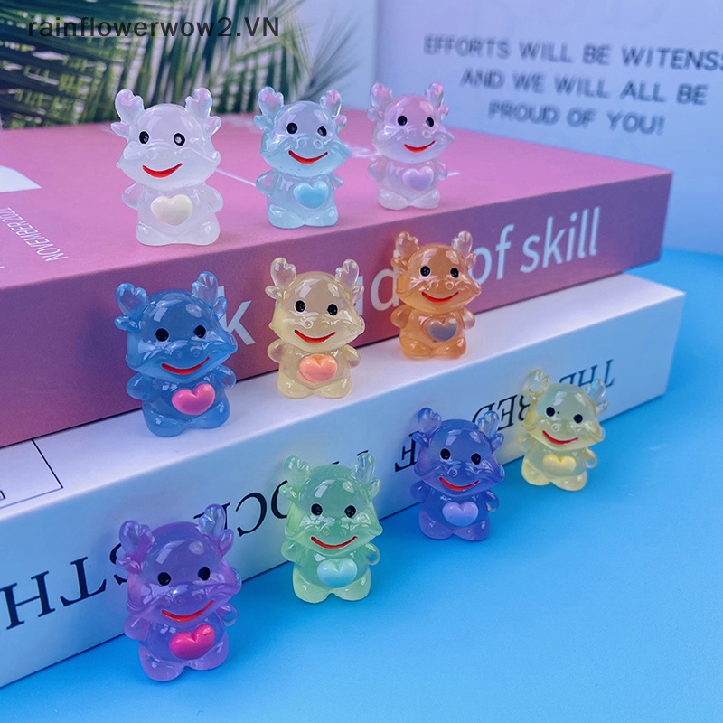 Set 2 Rồng Mini Bằng Nhựa Phát Quang Trang Trí Sân Vườn