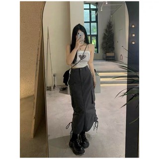 Chân váy kaki rút dây phong cách ullzzang bigsize 55-85kg