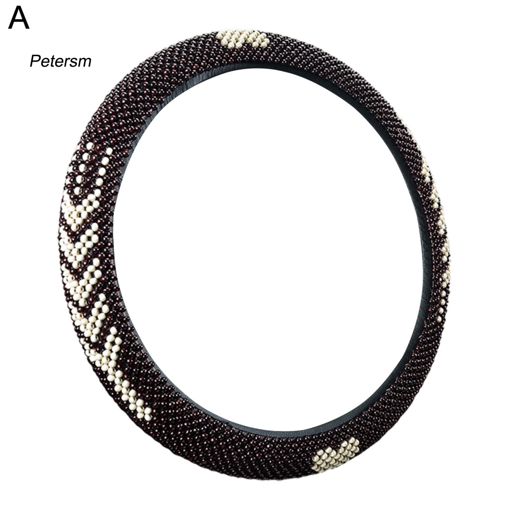 Vỏ Bọc Vô Lăng Xe Hơi Bằng PP Gọn Nhẹ Đính Hạt Gỗ Tinh Tế Tiện Dụng