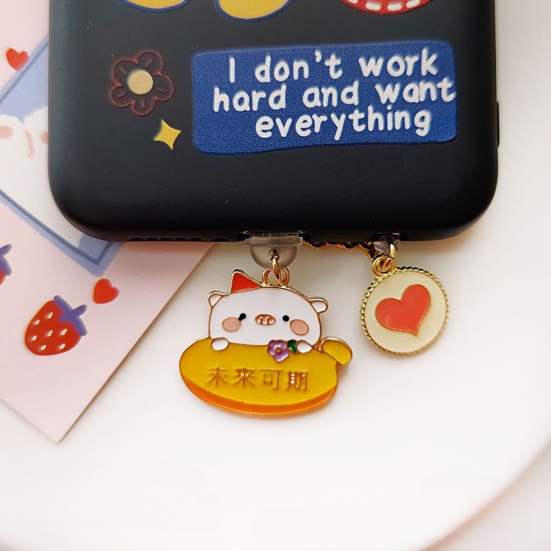 Nút Bịt Chống Bụi Cho Cổng Sạc Điện Thoại Di Động diy Hình Hoạt Hình Dễ Thương