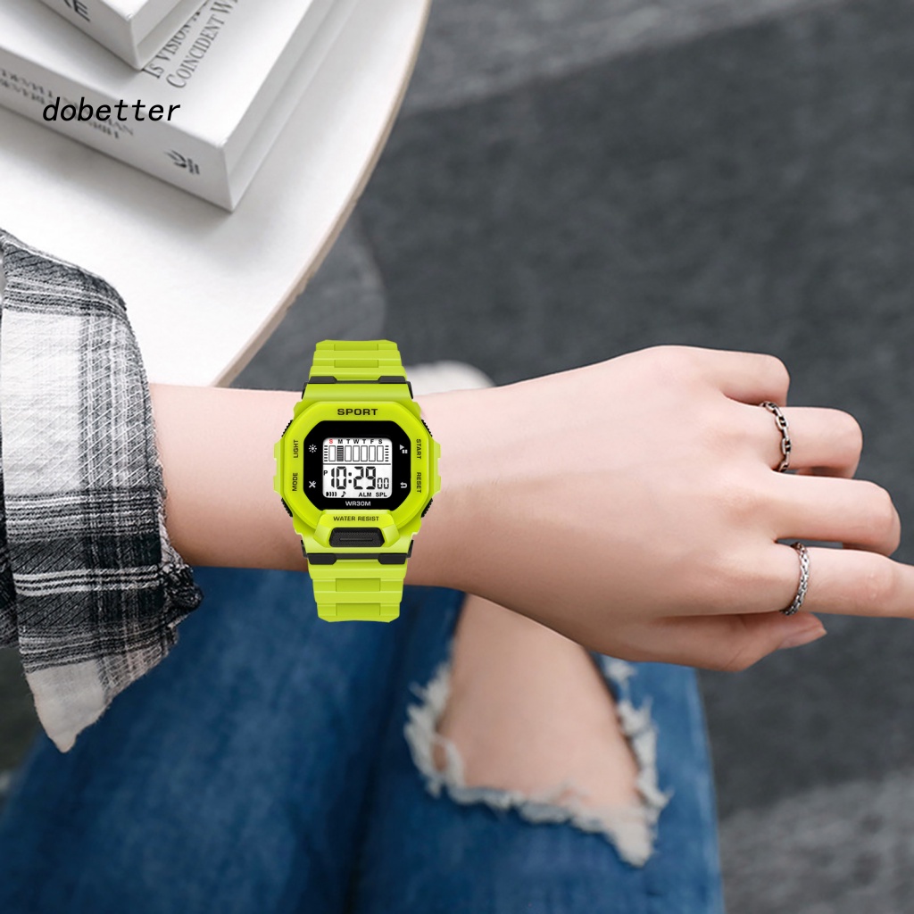 &lt; Dobetter &gt; Đồng Hồ Đeo Tay Kỹ Thuật Số LED Màn Hình Lớn Thoải Mái Chống Thấm Nước Đa Năng Có Thể Điều Chỉnh Mặ
