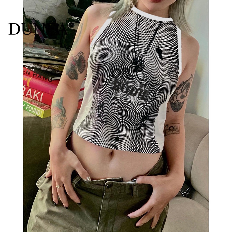 DUNEA Áo Croptop In Họa Tiết 3d Thời Trang Mùa Hè Cho Nữ