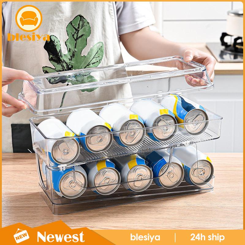 [Bresiya] Giá Đựng Đồ Uống Cuộn Tự Động 2 Tầng Cho Pantry