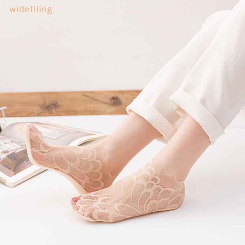 1 Đôi Tất Lưới Ren Hoa Chống Trượt Thoáng Khí Cho Nữ