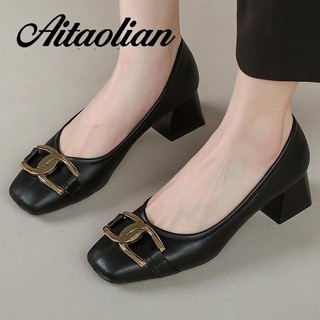 Giày Cao Gót 4cm Chất Liệu Da Cao Cấp Thời Trang Theo Phong Cách retro Cho Nữ