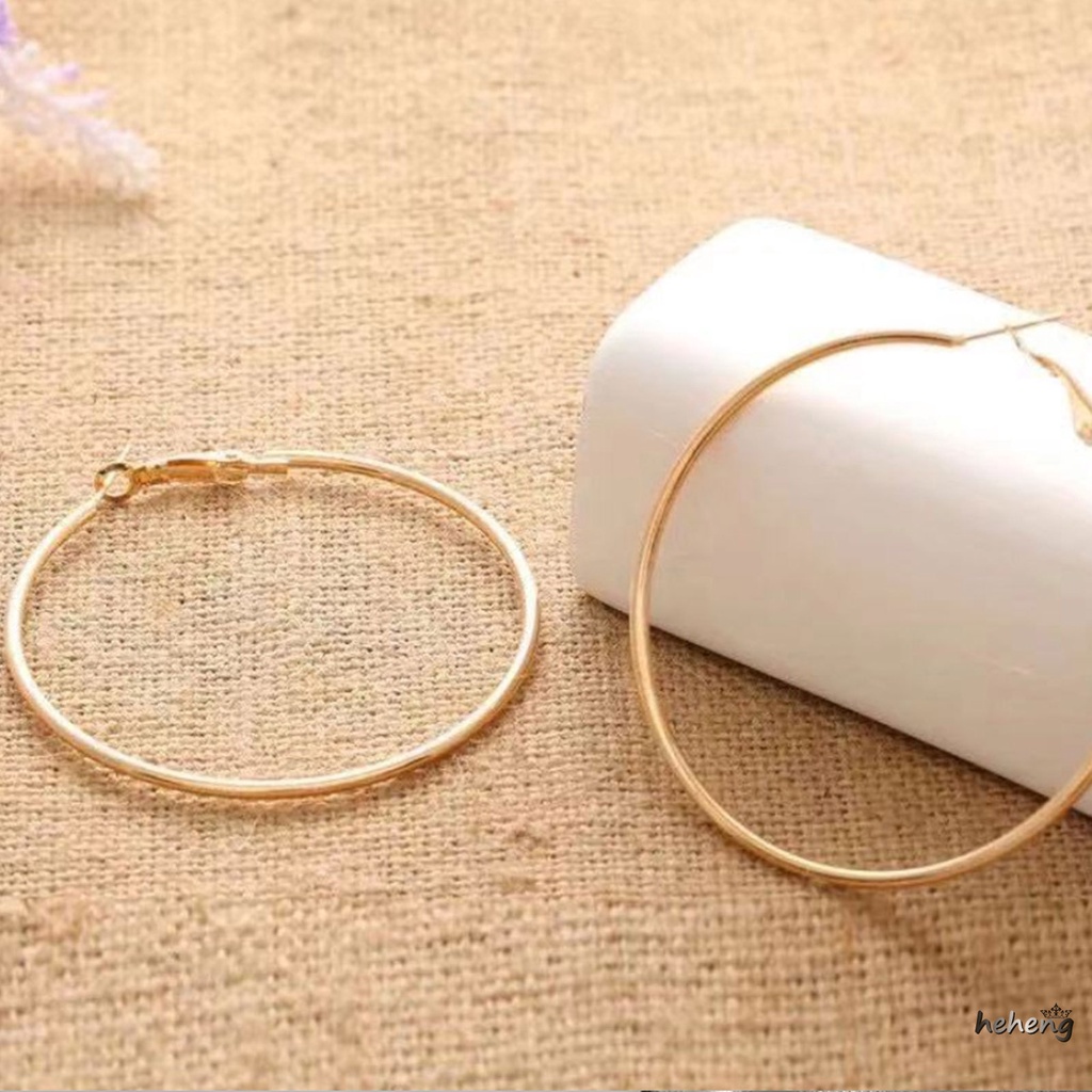 Đôi Khuyên Tai Vòng Tròn Phong Cách Cổ Điển Dành Cho Nữ