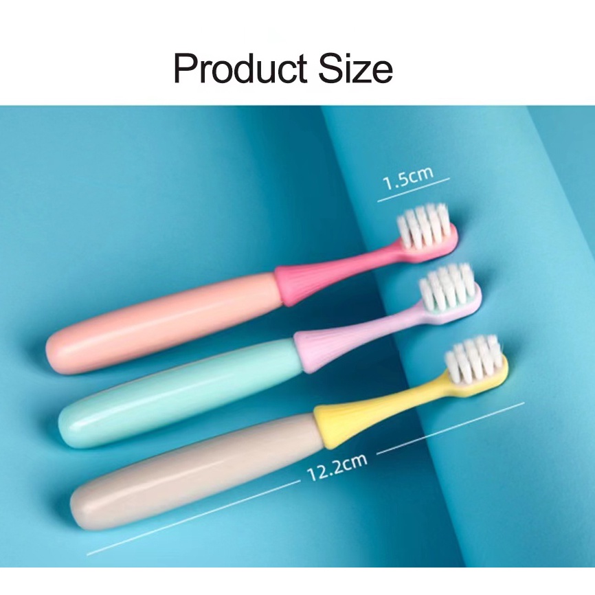 Set 3 Bàn Chải Đánh Răng Lông Silicon Mềm Chất Lượng Cao Cho Bé 1-10 Tuổi