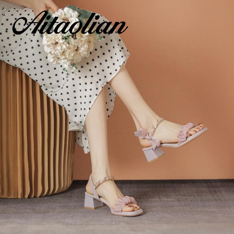 Xăng đan Da Mũi Vuông Đế Dày 5cm Thời Trang Cho Nữ Màu Sắc