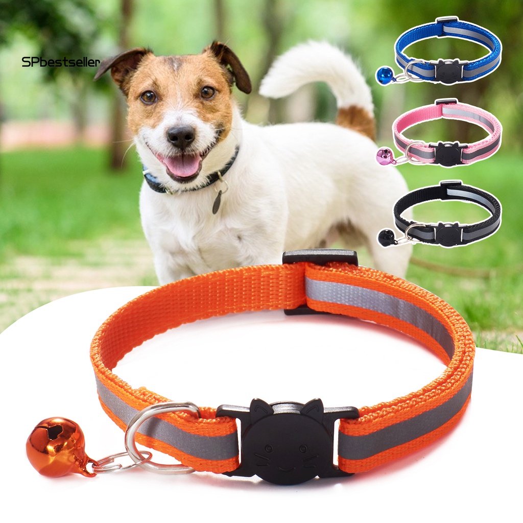 Bộ 4 Vòng Đeo Cổ Gắn Chuông Phản Quang Chống Sặc Cho Thú Cưng
