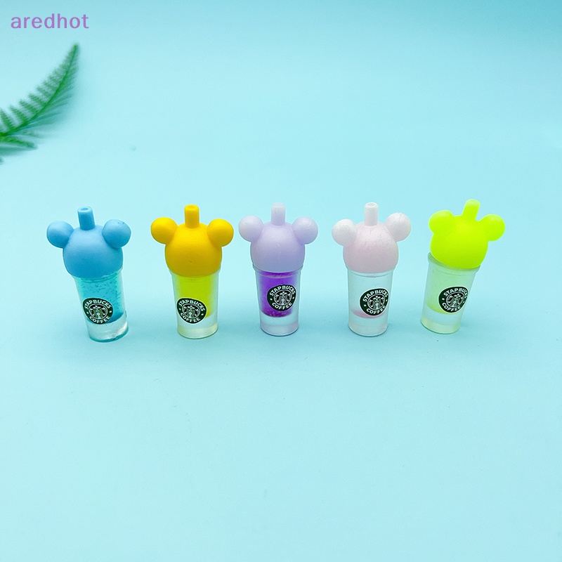 Aredhot Bộ 5 Kẹp Tóc Nhựa Resin Phát Quang Hình Cốc Starbucks Đáng Yêu DIY Mới