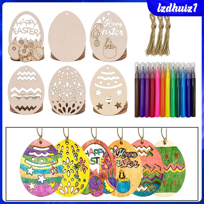 Bộ 30 Miếng Gỗ Cắt Trứng Phục Sinh Chưa Hoàn Thiện