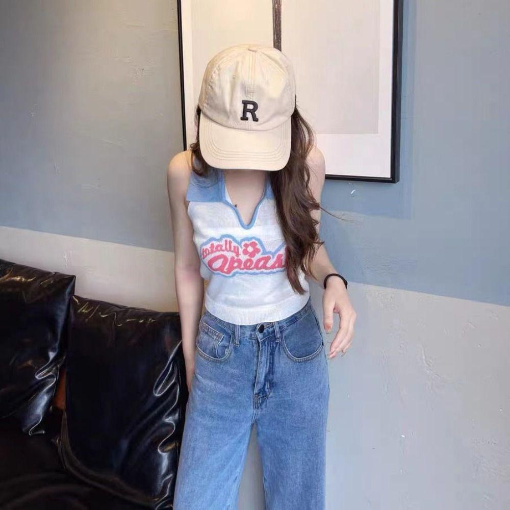 Áo Croptop Sát Nách Dáng Suông Cổ Điển Hợp Thời Trang Phong Cách Đường Phố Hàn Quốc WMES15H Y2K