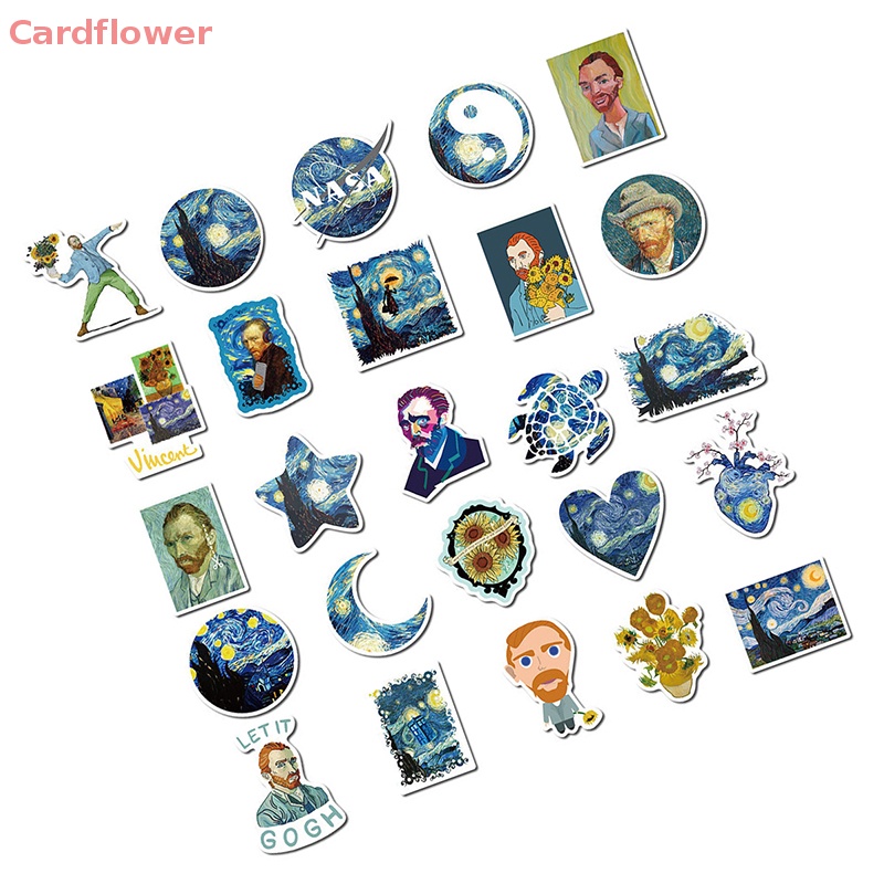 Bộ 40 Sticker Vincent Willem Van Gogh Dán Trang Trí Mới