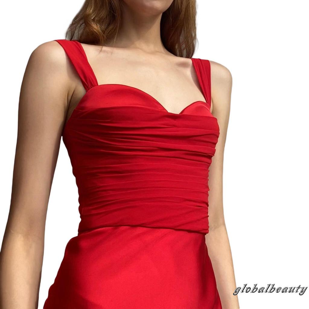 Đầm Hai Dây Dáng Dài Cổ Chữ V Màu Sắc Đơn Giản Thời Trang Mùa Hè Cho Nữ