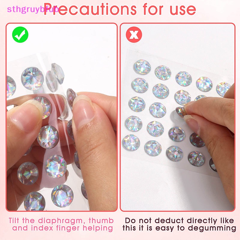 1 Tờ Sticker Đá Pha Lê AB Tự Dính Trang Trí Mặt / Tóc / Mặt / Cơ Thể DIY
