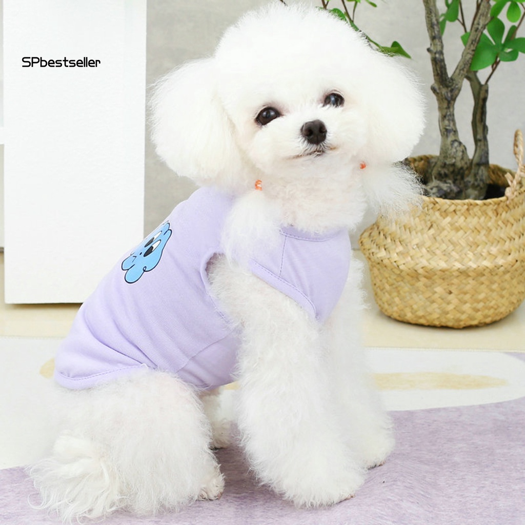 Áo Thun Mềm Mại Thoáng Khí Không Tay Họa Tiết Hoạt Hình Dành Cho Cún Cưng